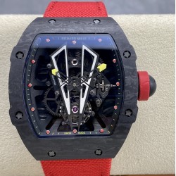 Richard Mille-RM27-03 Limited Edition Rafael Nadal 43mm Black NTPT/NY Red Strap BBR Tourbillon
