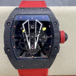 Richard Mille-RM27-03 Limited Edition Rafael Nadal 43mm Black NTPT/NY Red Strap BBR Tourbillon