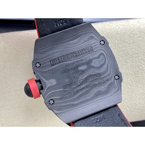 Richard Mille-RM27-03 Limited Edition Rafael Nadal 43mm Black NTPT/NY Red Strap BBR Tourbillon