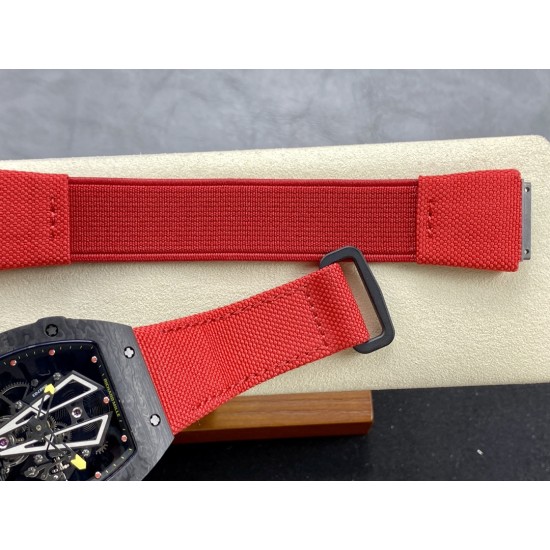 Richard Mille-RM27-03 Limited Edition Rafael Nadal 43mm Black NTPT/NY Red Strap BBR Tourbillon