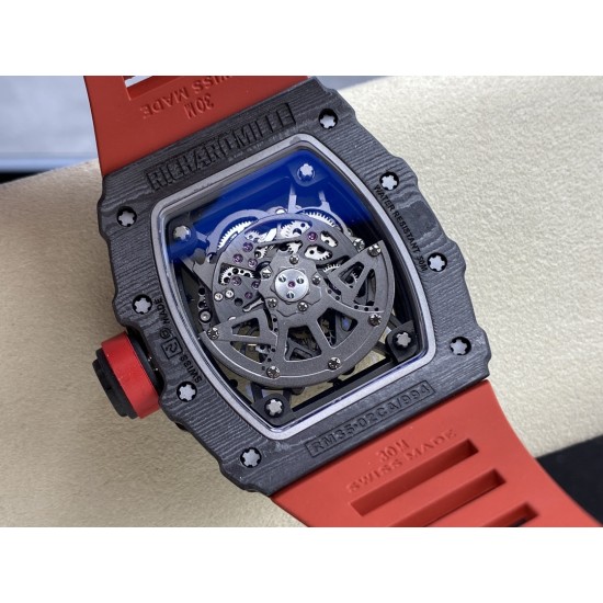 Richard Mille - RM35-02 Skeleton Dial NTPT With Red Rubber Strap T+F RMUL2 Super Clone