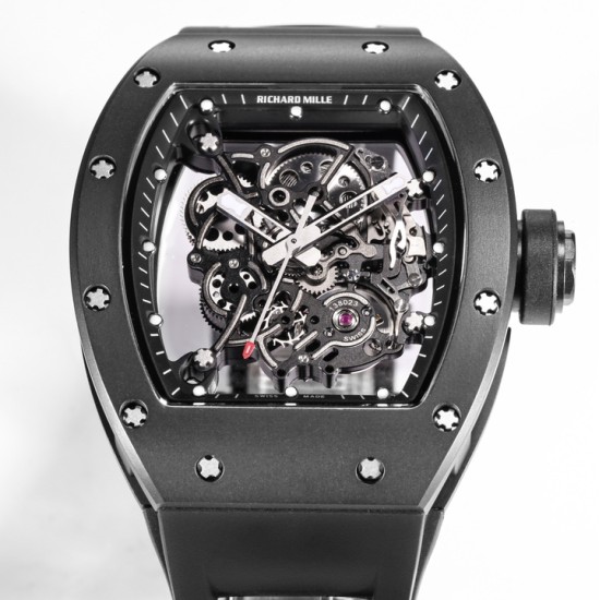 Richard Mille - RM055 43mm Black Cer/RU Skeleton Dial BBR RMUL2 Super Clone