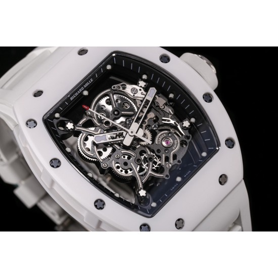 Richard Mille - RM055 43mm White Cer/RU Skeleton Dial BBR RMUL2 Super Clone