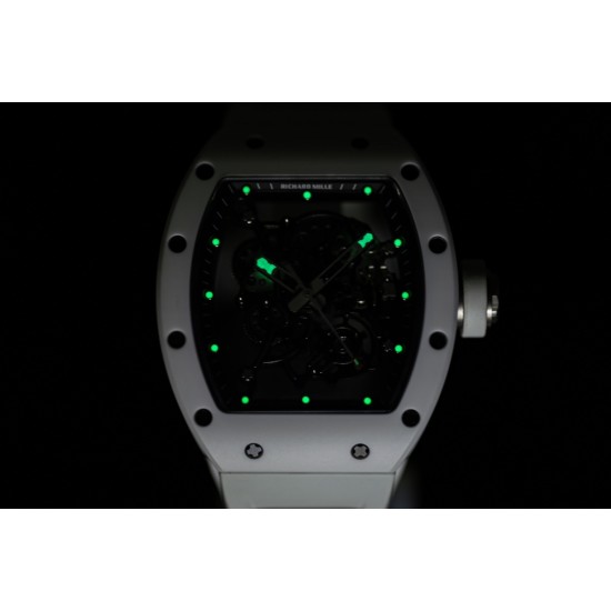 Richard Mille - RM055 43mm White Cer/RU Skeleton Dial BBR RMUL2 Super Clone