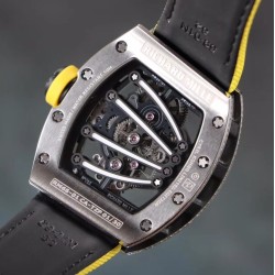 Richard Mille - RM59-01 43mm Diamonds NTPT Carbon Fiber Yellow Nylon Strap Tourbillon