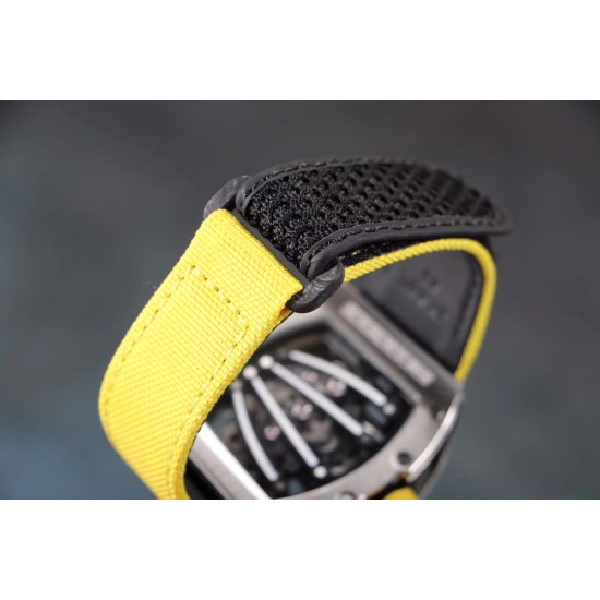 Richard Mille - RM59-01 43mm Diamonds NTPT Carbon Fiber Yellow Nylon Strap Tourbillon