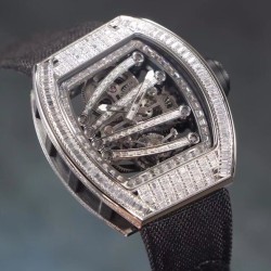 Richard Mille - RM59-01 43mm Diamonds NTPT Carbon Fiber Black Nylon Strap Tourbillon
