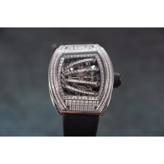 Richard Mille - RM59-01 43mm Diamonds NTPT Carbon Fiber Black Nylon Strap Tourbillon