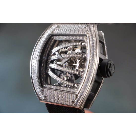 Richard Mille - RM59-01 43mm Diamonds NTPT Carbon Fiber Black Nylon Strap Tourbillon