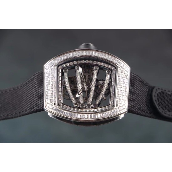 Richard Mille - RM59-01 43mm Diamonds NTPT Carbon Fiber Black Nylon Strap Tourbillon