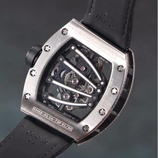 Richard Mille - RM59-01 43mm Diamonds NTPT Carbon Fiber Black Nylon Strap Tourbillon