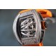 Richard Mille - RM59-01 43mm Diamonds NTPT Carbon Fiber Orange Rubber Strap Tourbillon
