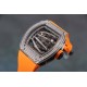 Richard Mille - RM59-01 43mm Diamonds NTPT Carbon Fiber Orange Rubber Strap Tourbillon