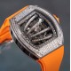 Richard Mille - RM59-01 43mm Diamonds NTPT Carbon Fiber Orange Rubber Strap Tourbillon