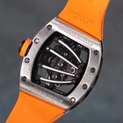 Richard Mille - RM59-01 43mm Diamonds NTPT Carbon Fiber Orange Rubber Strap Tourbillon