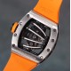 Richard Mille - RM59-01 43mm Diamonds NTPT Carbon Fiber Orange Rubber Strap Tourbillon