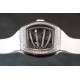 Richard Mille - RM59-01 43mm Diamonds NTPT Carbon Fiber White Rubber Strap Tourbillon