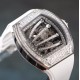 Richard Mille - RM59-01 43mm Diamonds NTPT Carbon Fiber White Rubber Strap Tourbillon