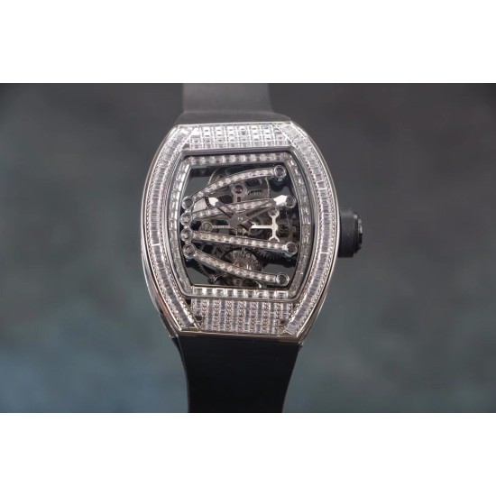 Richard Mille - RM59-01 43mm Diamonds NTPT Carbon Fiber Black Rubber Strap Tourbillon