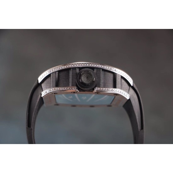 Richard Mille - RM59-01 43mm Diamonds NTPT Carbon Fiber Black Rubber Strap Tourbillon