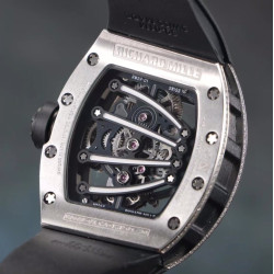 Richard Mille - RM59-01 43mm Diamonds NTPT Carbon Fiber Black Rubber Strap Tourbillon