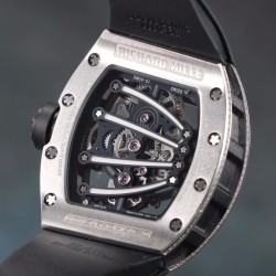 Richard Mille - RM59-01 43mm Diamonds NTPT Carbon Fiber Black Rubber Strap Tourbillon