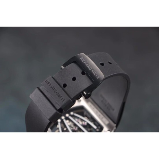 Richard Mille - RM59-01 43mm Diamonds NTPT Carbon Fiber Black Rubber Strap Tourbillon
