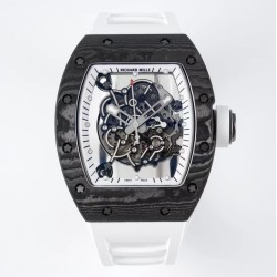 Richard Mille - RM055 NTPT/RU White Rehaut on White Rubber Strap ZF RMUL2 Super Clone(New Rubber Strap)