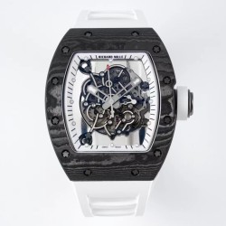 Richard Mille - RM055 NTPT/RU White Rehaut on White Rubber Strap ZF RMUL2 Super Clone(New Rubber Strap)