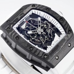 Richard Mille - RM055 NTPT/RU White Rehaut on White Rubber Strap ZF RMUL2 Super Clone(New Rubber Strap)