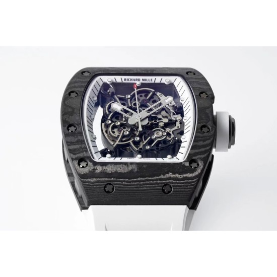 Richard Mille - RM055 NTPT/RU White Rehaut on White Rubber Strap ZF RMUL2 Super Clone(New Rubber Strap)