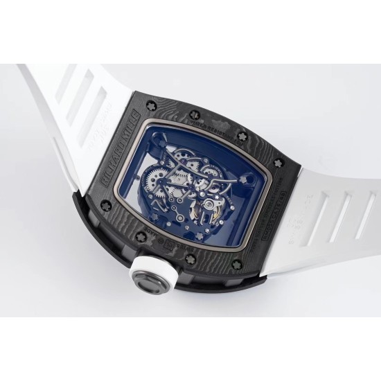 Richard Mille - RM055 NTPT/RU White Rehaut on White Rubber Strap ZF RMUL2 Super Clone(New Rubber Strap)