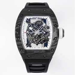 Richard Mille - RM055 NTPT/RU White Rehaut on Black Rubber Strap ZF RMUL2 Super Clone(New Rubber Strap)