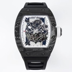 Richard Mille - RM055 NTPT/RU White Rehaut on Black Rubber Strap ZF RMUL2 Super Clone(New Rubber Strap)