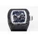 Richard Mille - RM055 NTPT/RU White Rehaut on Black Rubber Strap ZF RMUL2 Super Clone(New Rubber Strap)