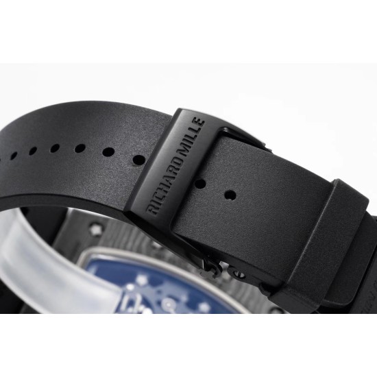 Richard Mille - RM055 NTPT/RU White Rehaut on Black Rubber Strap ZF RMUL2 Super Clone(New Rubber Strap)