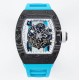 Richard Mille - RM055 NTPT/RU White Rehaut on Blue Rubber Strap ZF RMUL2 Super Clone(New Rubber Strap)