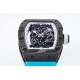 Richard Mille - RM055 NTPT/RU White Rehaut on Blue Rubber Strap ZF RMUL2 Super Clone(New Rubber Strap)