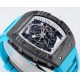 Richard Mille - RM055 NTPT/RU White Rehaut on Blue Rubber Strap ZF RMUL2 Super Clone(New Rubber Strap)