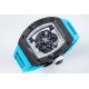 Richard Mille - RM055 NTPT/RU White Rehaut on Blue Rubber Strap ZF RMUL2 Super Clone(New Rubber Strap)