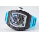 Richard Mille - RM055 NTPT/RU White Rehaut on Blue Rubber Strap ZF RMUL2 Super Clone(New Rubber Strap)