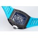 Richard Mille - RM055 NTPT/RU White Rehaut on Blue Rubber Strap ZF RMUL2 Super Clone(New Rubber Strap)