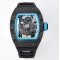Richard Mille - RM055 NTPT/RU Blue Rehaut on Black Rubber Strap ZF RMUL2 Super Clone(New Rubber Strap)
