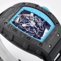 Richard Mille - RM055 NTPT/RU Blue Rehaut on Black Rubber Strap ZF RMUL2 Super Clone(New Rubber Strap)