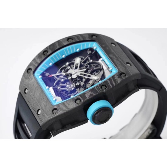 Richard Mille - RM055 NTPT/RU Blue Rehaut on Black Rubber Strap ZF RMUL2 Super Clone(New Rubber Strap)