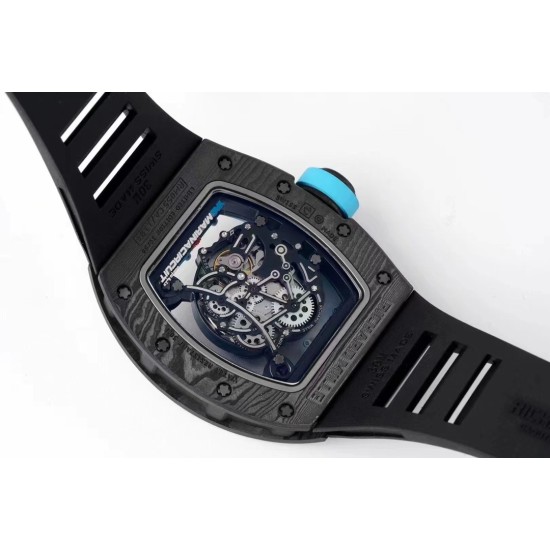 Richard Mille - RM055 NTPT/RU Blue Rehaut on Black Rubber Strap ZF RMUL2 Super Clone(New Rubber Strap)