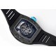 Richard Mille - RM055 NTPT/RU Blue Rehaut on Black Rubber Strap ZF RMUL2 Super Clone(New Rubber Strap)
