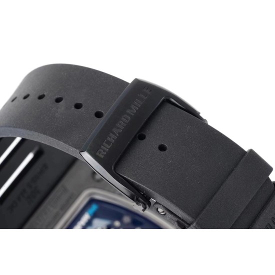 Richard Mille - RM055 NTPT/RU Blue Rehaut on Black Rubber Strap ZF RMUL2 Super Clone(New Rubber Strap)