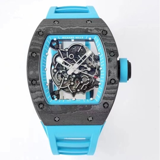 Richard Mille - RM055 NTPT/RU Blue Rehaut on Blue Rubber Strap ZF RMUL2 Super Clone(New Rubber Strap)
