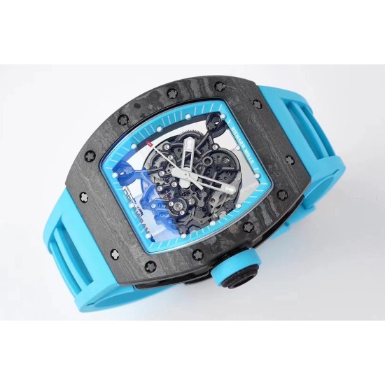 Richard Mille - RM055 NTPT/RU Blue Rehaut on Blue Rubber Strap ZF RMUL2 Super Clone(New Rubber Strap)